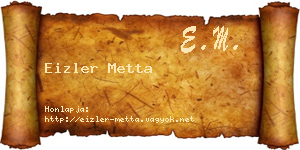 Eizler Metta névjegykártya